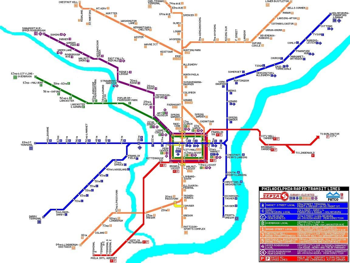 ฟิลาเดลเฟียผมพักที่โรงแรสาธารณะหว่างเดินทางบนแผนที่