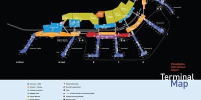 สนามบินฟิลาเดลเฟียผมพักที่โรงแรเศรษฐกิจลานจอดรถบนแผนที่