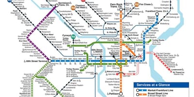 แผนที่ของฟิลาเดลเฟียผมพักที่โรงแรใต้ดิน