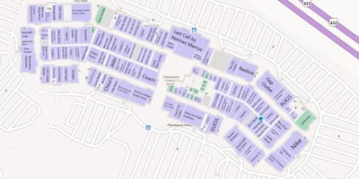 แผนที่ของฟิลาเดลเฟียผมพักที่โรงแรชั้นยอด outlets