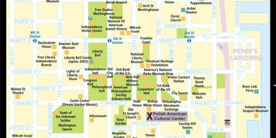 แผนที่ของแห่งประวัติศาสตร์ฟิลาเดลเฟีย