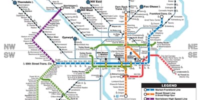 แผนที่ของ Phila รถไฟใต้ดิน